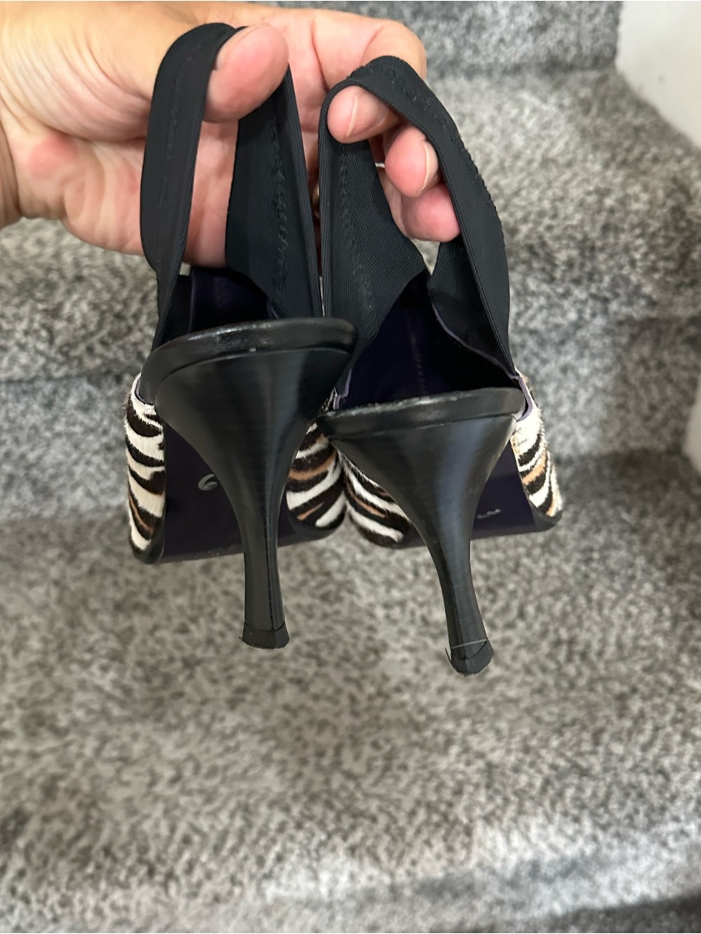 Donald J Pliner western animal leopard calf hair mules stiletto heel size 8 - Picture 4 of 8
